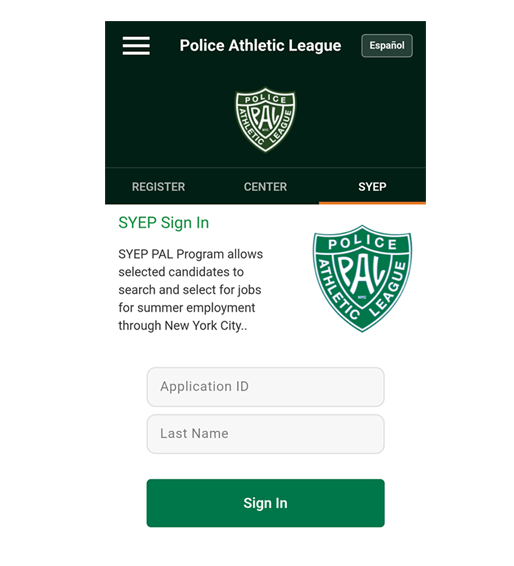 SYEP Sign In